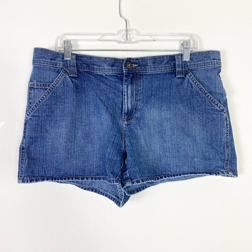 Vintage y2k Old Navy Blue Jeans Flap Pocket Denim Shorts Size 14